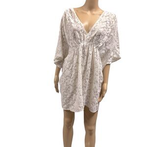 Victorias Secret Lace Double V Open Back Cream Swim Beach Coverup Beach Dress M